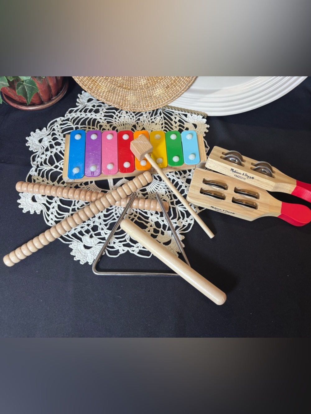 Melissa & Doug Colorful Kids Xylophone and Rhythm Instrument Set - Multicolor